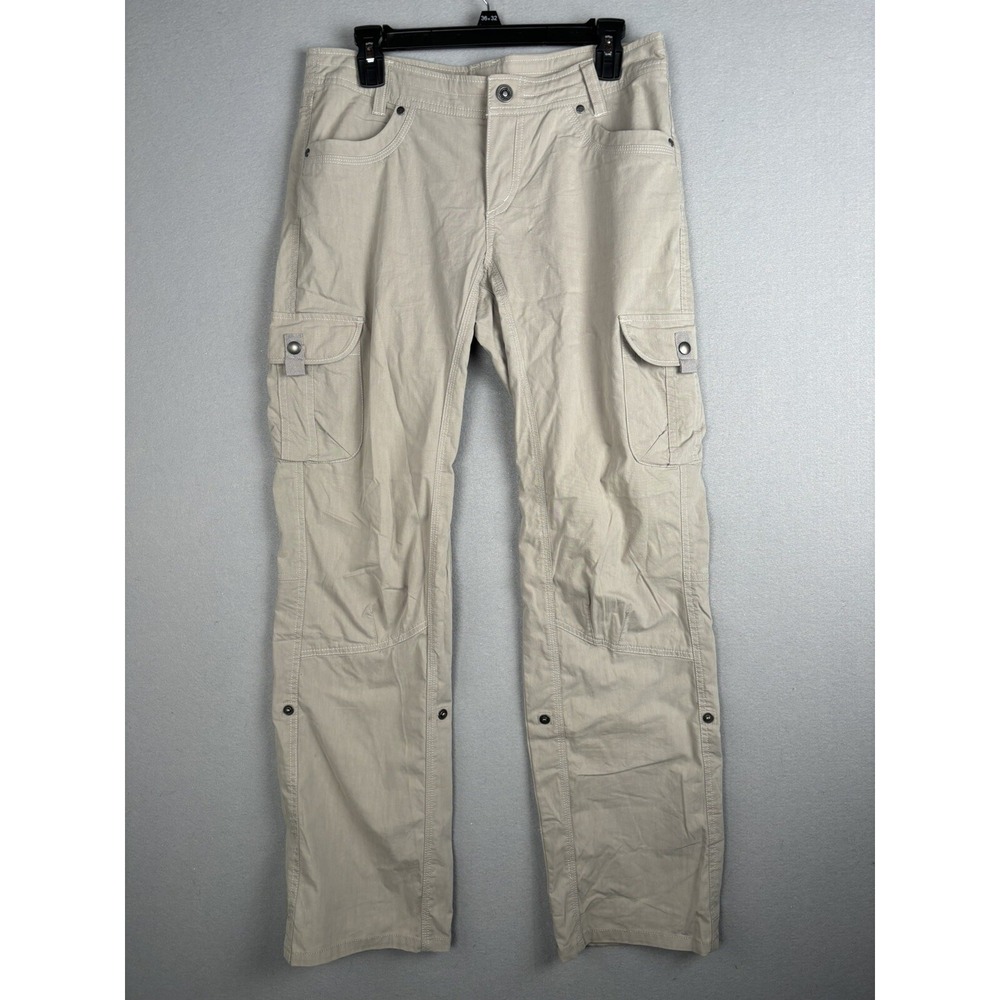 Kuhl Women's Pants 10 Reg Beige Legendary Cargo Nylon Blend Outdoors Hiking 2800